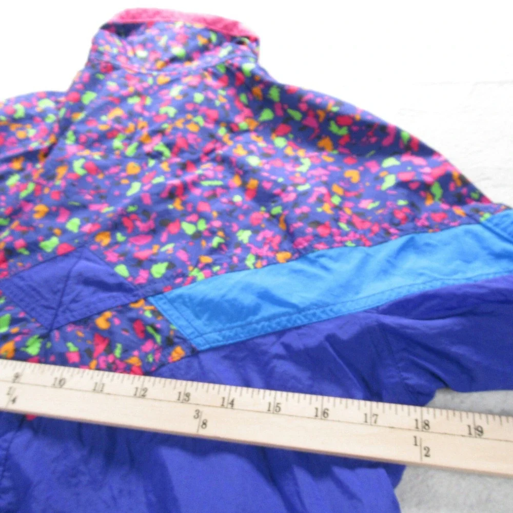 Nike Sportswear Jacket Girls Small 4-6 Purple Colorblock Full Zip Rain Retro